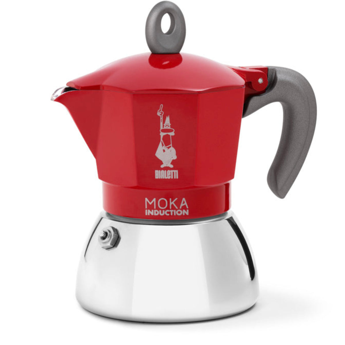 Bialetti Moka Induktion, Rot, Espressokocher mit Bi-Layer-Kessel