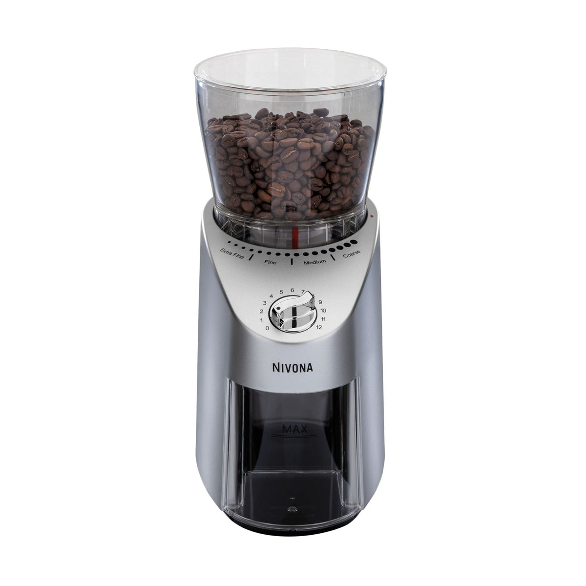 NIVONA NICG 130 CafeGrano Kaffeemühle von roestkaffee, elektrische Mühle mit stufenlosem Mahlgrad und 200g Bohnenbehälter.