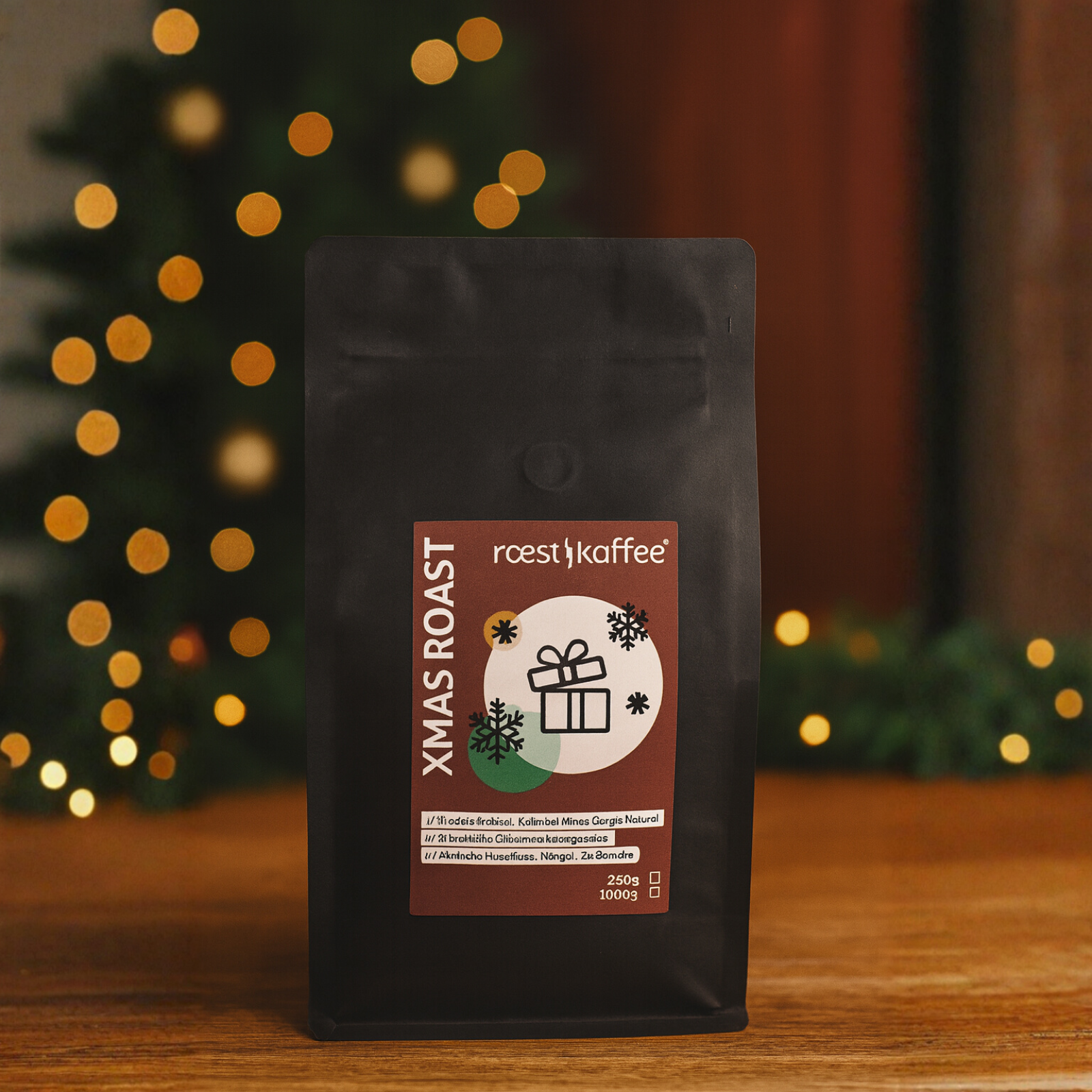 Limitierte Weihnachtsröstung XMAS Roast von roestkaffee, festlicher Arabica Blend als perfektes Kaffee-Weihnachtsgeschenk.