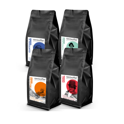 Länderkaffee Probierpaket - roestkaffeetest - Länderkaffee, Brasilien, Guatemala, Honduras, Peru