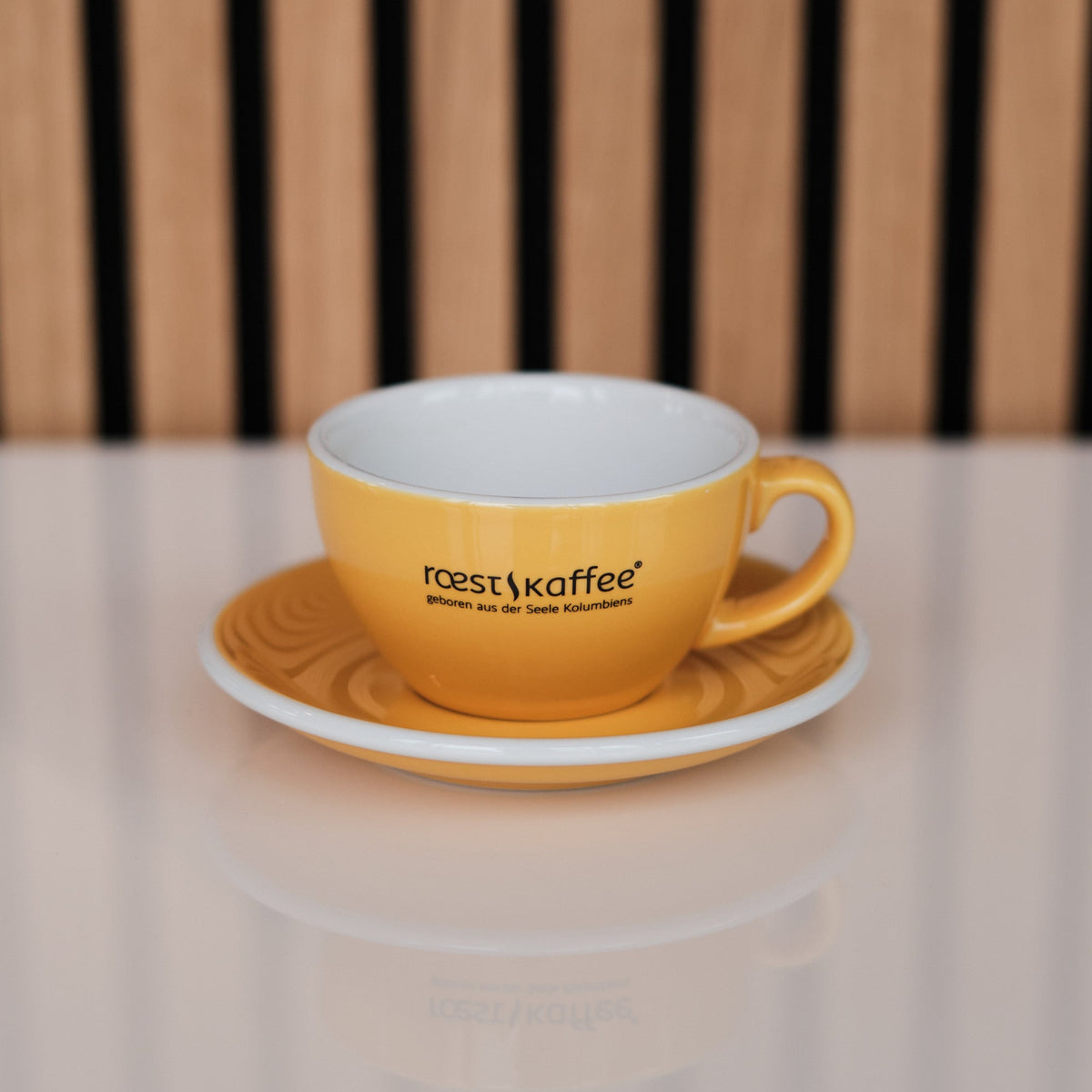 roestkaffee Tasse Cappuccino gelb